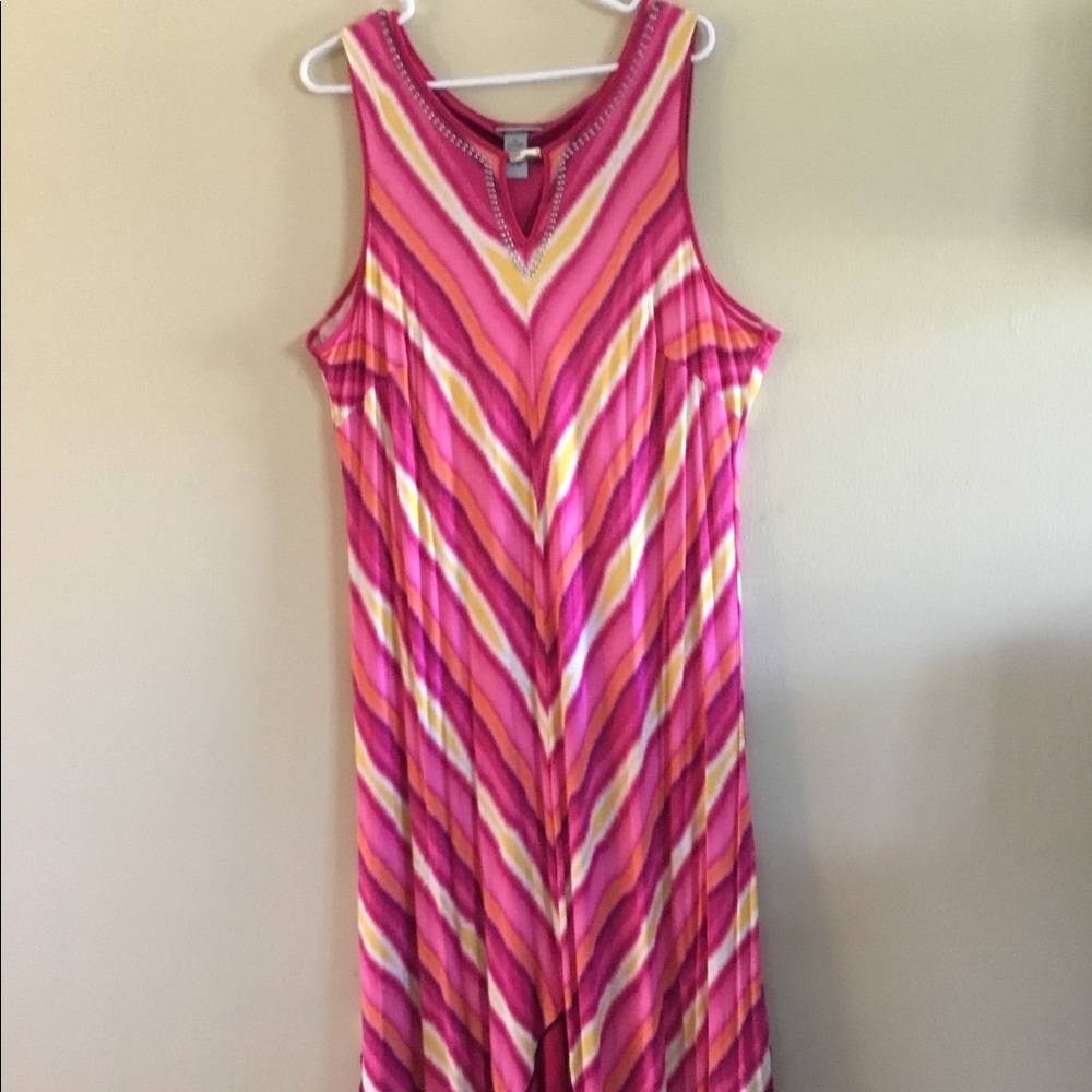 Two for $32 Catherines maxi dress, shark bite hem.